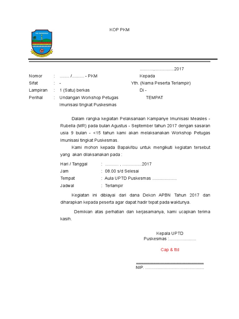 Surat Undangan Pkm