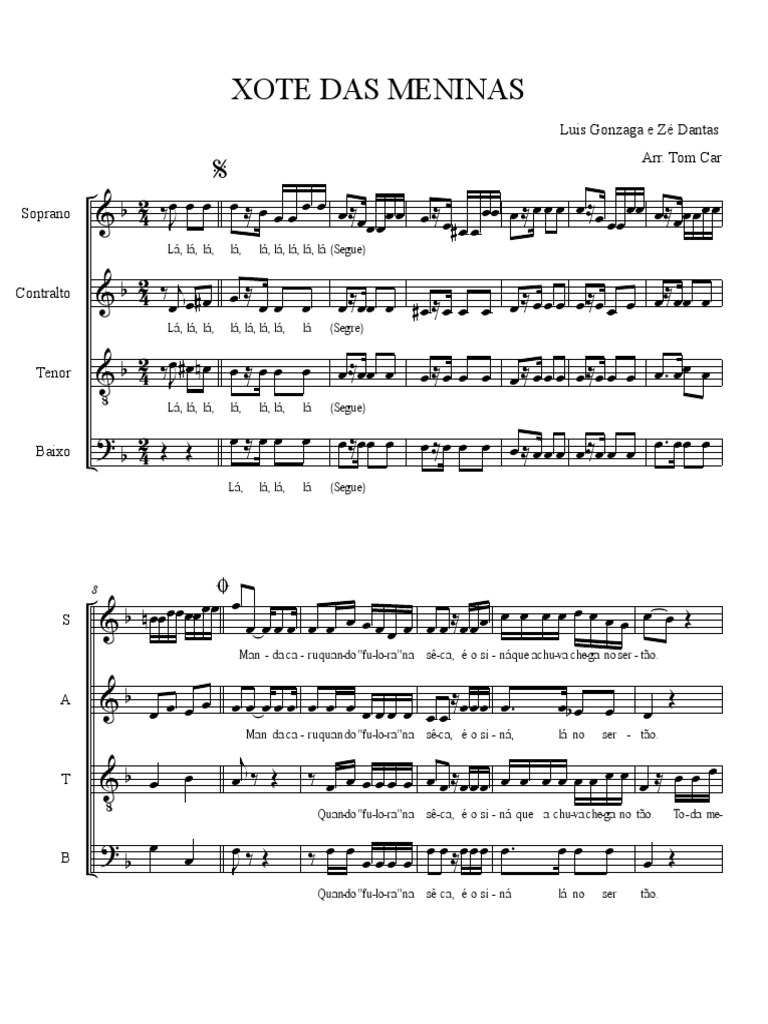 Partitura Para Coral Xote Da Meninas Deuses do Submundo