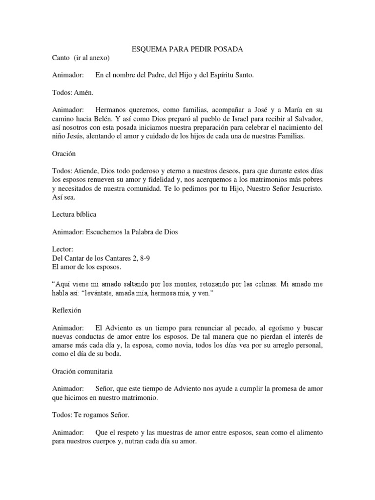 Esquema de Posada para Misa de Boda | PDF