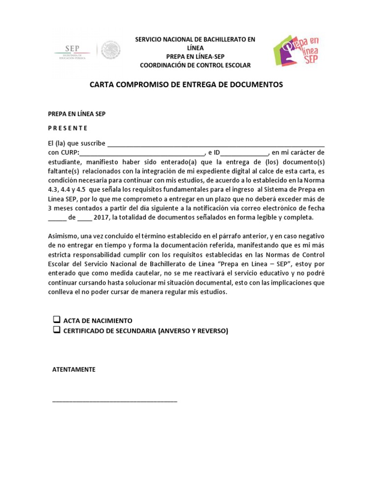 Carta Compromiso de Entrega de Documentos Faltantes 14 Nov 17 (1)