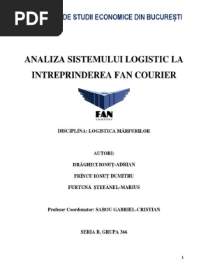 Analiza Sistemului Logistica Fan Courier