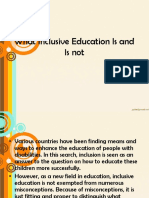 What Inclusive Education Is and Is Not