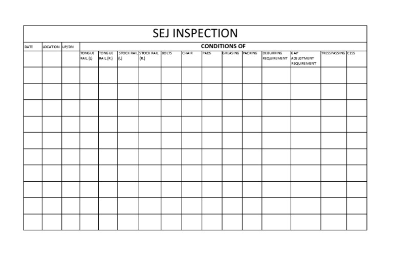 SEJ Railway Inspection Requirements | PDF | Transport | Railway