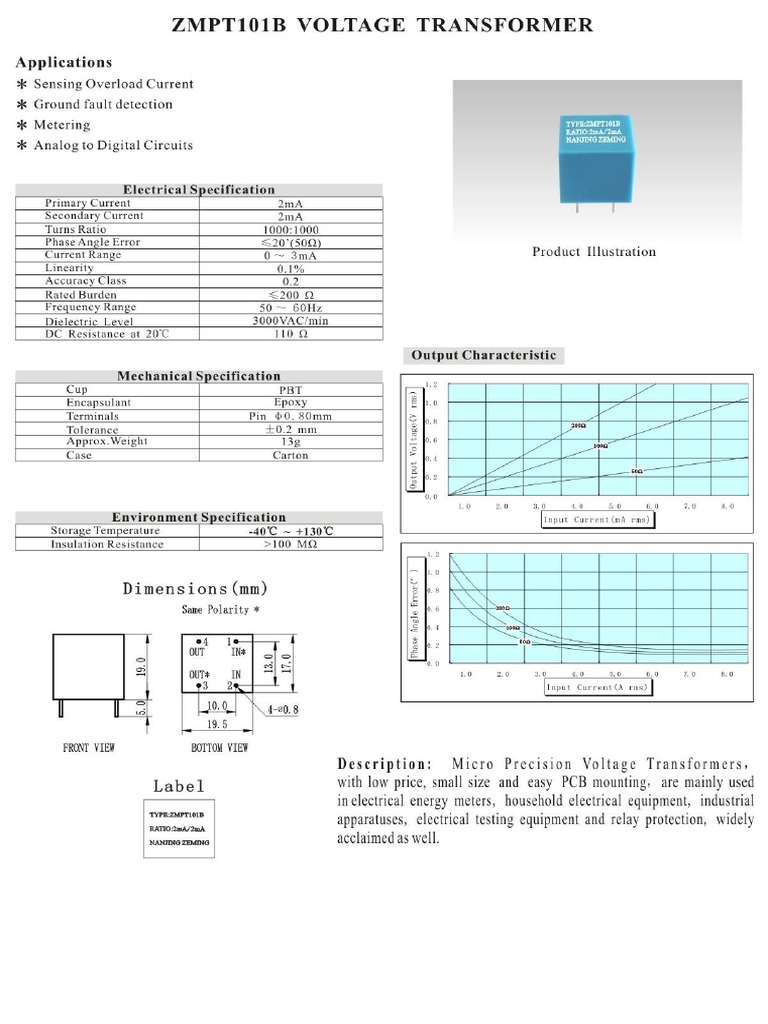 ZMPT101B Datasheet PDF