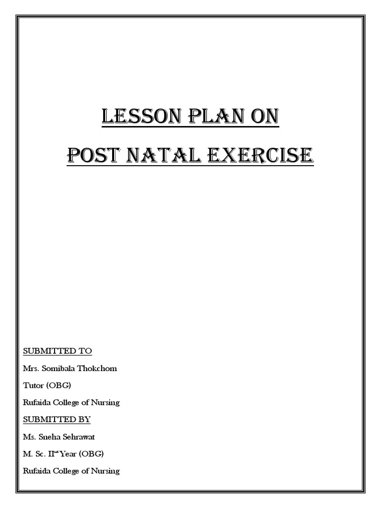 Post Natal Exercises Ppt