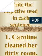 Write The Adjective Used in Each Sentence