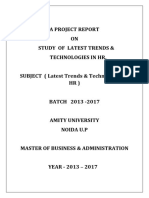 A Project Report ON Study of Latest Trends & Technologies in HR