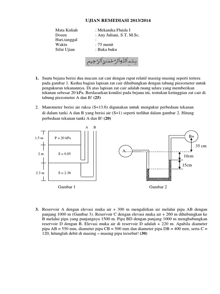 Contoh Soal Mekanika Fluida Guru Galeri