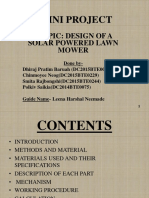 Mini Project: Topic: Design of A Solar Powered Lawn Mower