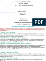 Module-1 Cams: Dynamics of Machines (DOM) 4 Credits, 60 Hours B.Tech 5 Sem, Mechanical Engineering