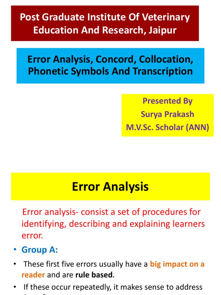 Error Analysis Grammatical Number Plural