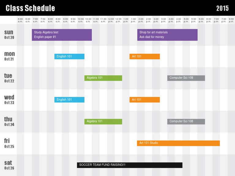 Weekly Class and Activity Schedule | PDF