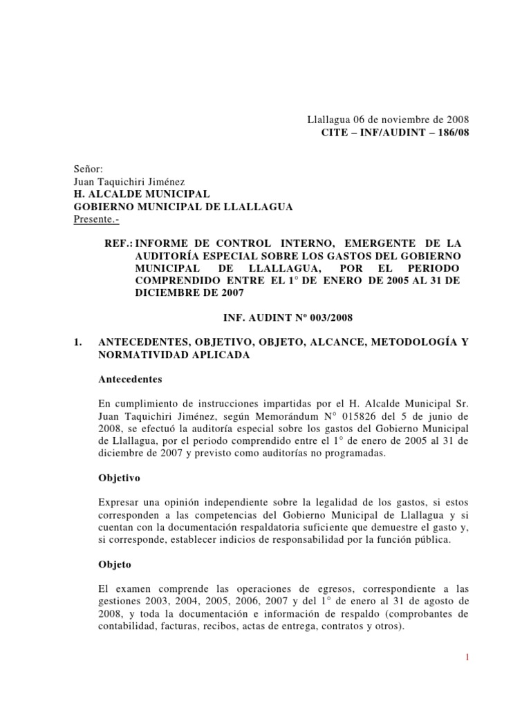 Informe de Control Interno II | PDF | Contabilidad | Presupuesto