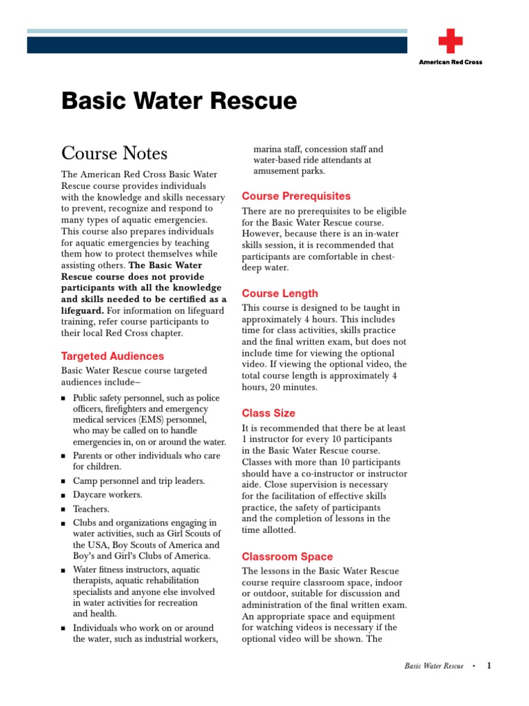 Basic Water Rescue: Course Notes | Download Free PDF | Emergency ...