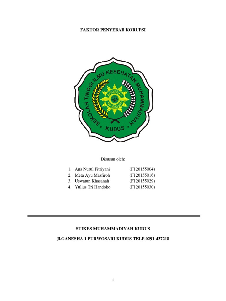 Makalah Faktor Penyebab Korupsi