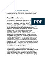 About Enculturation: Definition of