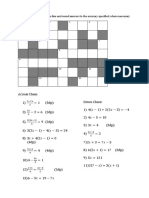 Algebra Cross Number: Put All Decimal Points On The Line and Round Answers To The Accuracy Specified, Where Necessary