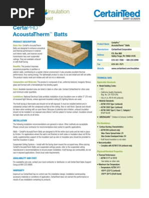 Aislamiento Certainteed R 30 Thermal Insulation Building