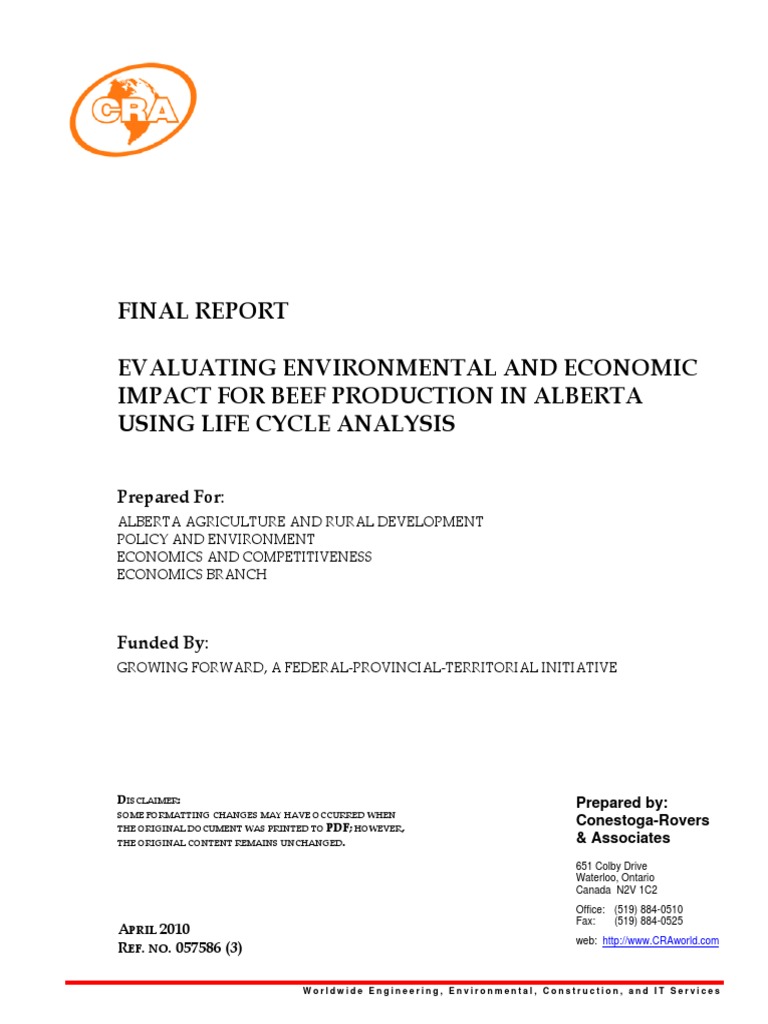 BeefLCAPhase1FinalReport PDF | PDF | Life Cycle Assessment | Greenhouse Gas