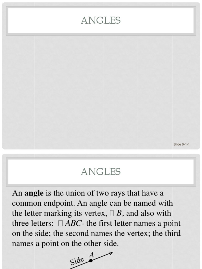 Angle Notes | PDF | Angle | Elementary Mathematics