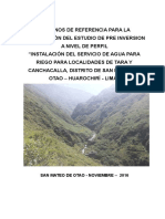 Tdr Sistema de Riego Canchacalla San Mateo de Otao