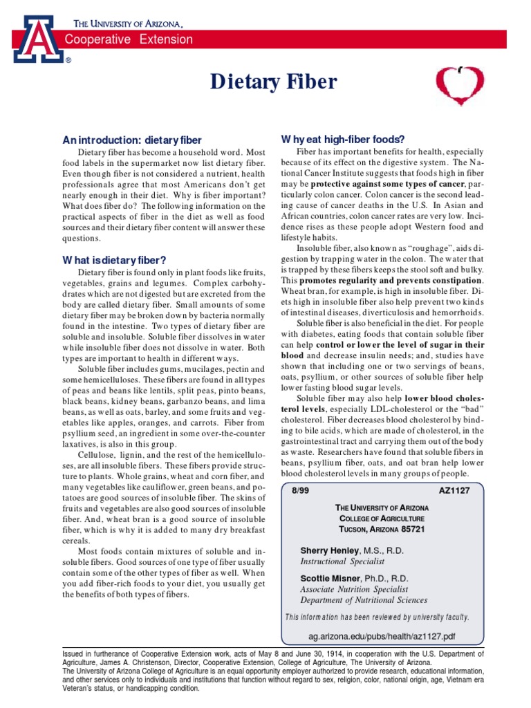 (Nutrition) Dietary Fiber | PDF | Dietary Fiber | Diet & Nutrition