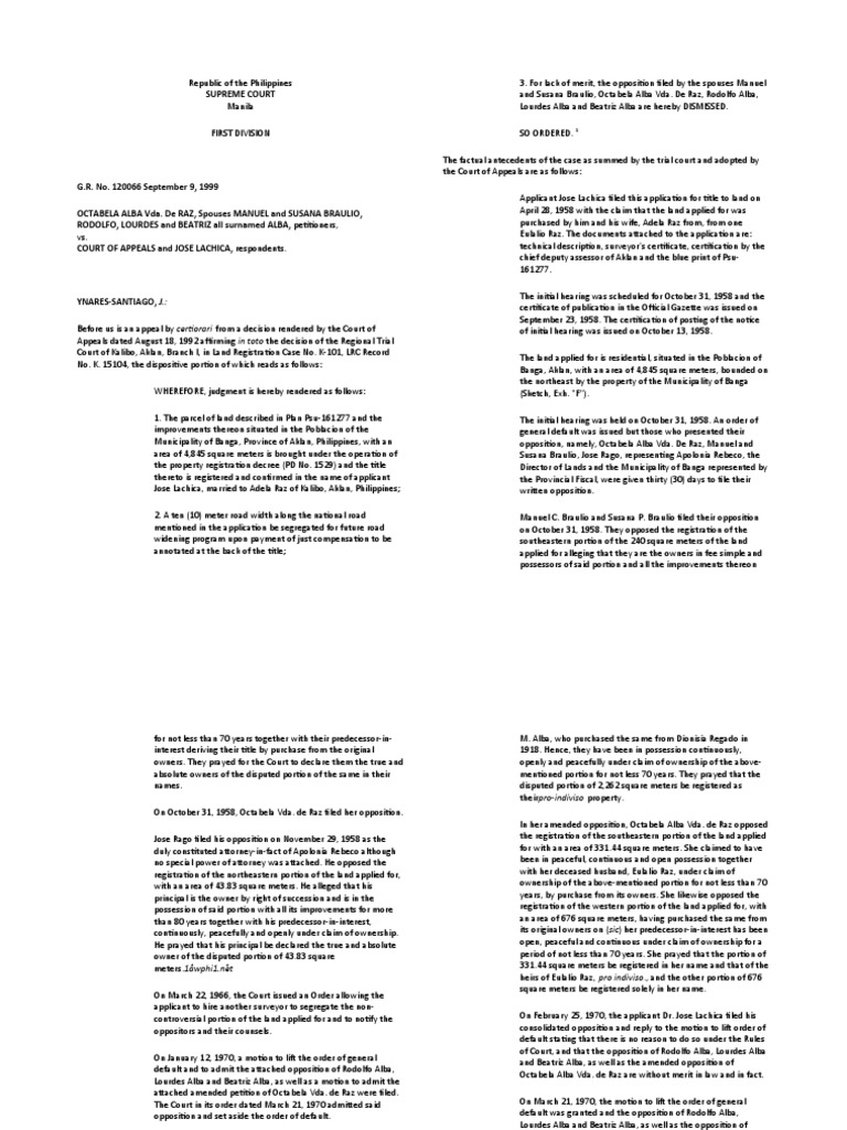 Supreme Court Ruling on Land Title Dispute | PDF | Appeal | Judgment (Law)