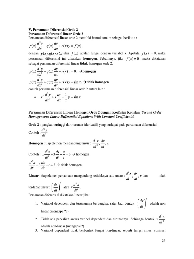 29++ Contoh Soal Persamaan Diferensial Non Homogen
