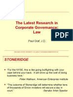 The Latest Research in Corporate Governance: Law: Paul Graf, J.D