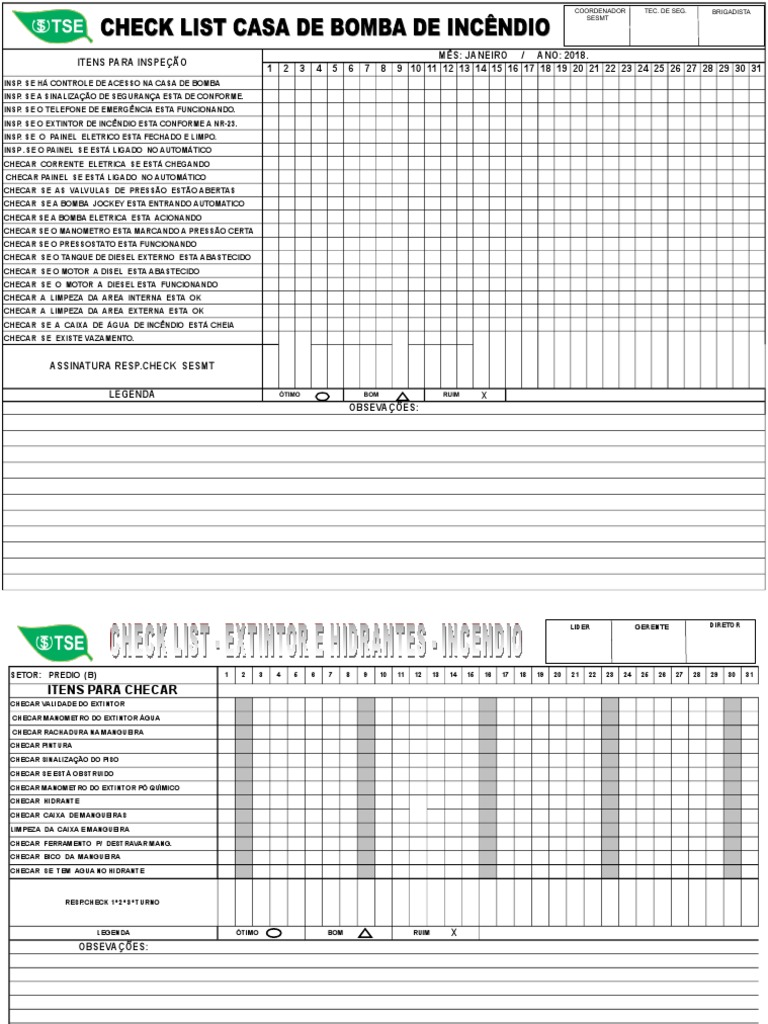 Inspeção de Equipamentos de Incêndio | PDF