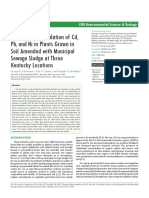 Testing Bioaccumulation of CD, PB, and Ni in Plants Grown in Soil Amended With Municipal Sewage Sludge at Three Kentucky Locations