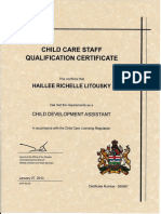 childcare assistant certificate