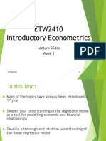 ETW2410 Introductory Econometrics: Lecture Slides Week 1