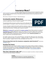 What Does Reinsurance Mean?