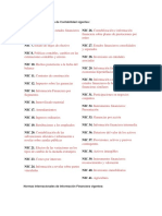 Normas Internacionales de Contabilidad Vigentes