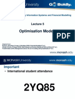 Optimisation Models: ACW2851 Accounting Information Systems and Financial Modelling