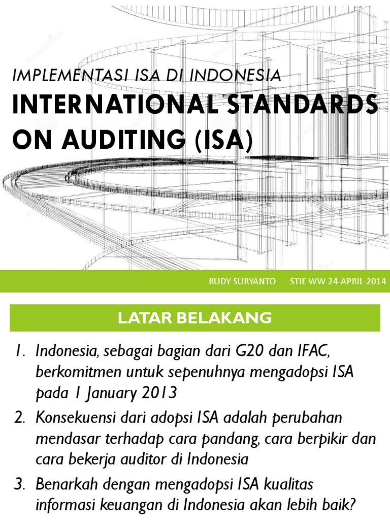 Implementasi Isa Di Indonesia International Standards On Auditing Isa