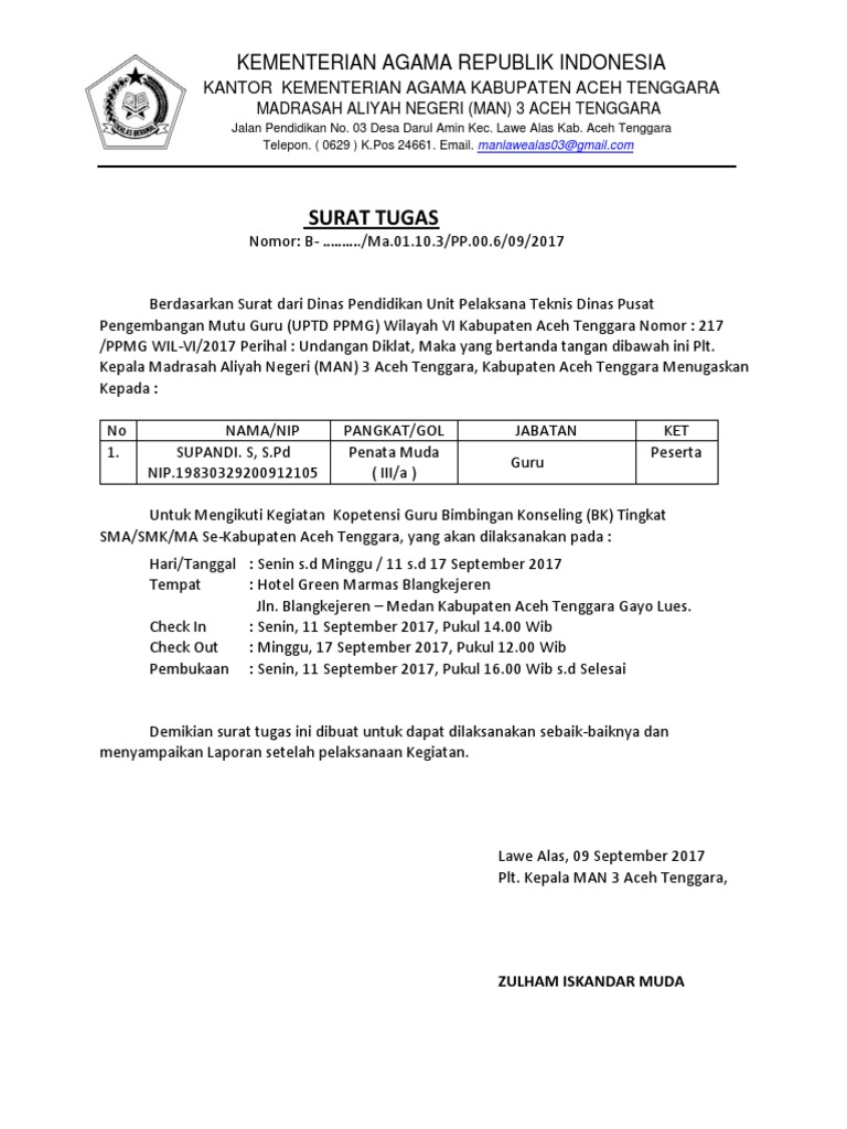 Surat Tugas