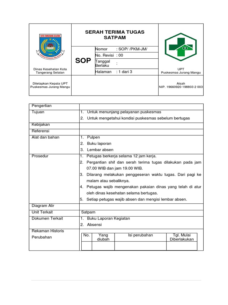 Buku Mutasi Contoh Laporan Harian Satpam Audit Kinerja