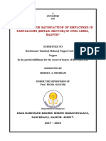 A Study On Job Satisfaction of Employees in Pantaloons (Retail Sector) in Civil Lines, Nagpur