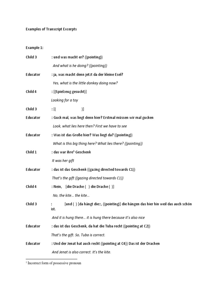 Transcript Excerpt Examples | PDF
