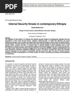 Daniel Internal Security Threat for Ethiopia