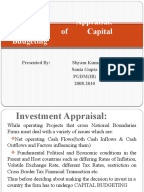 Thesis investment appraisal