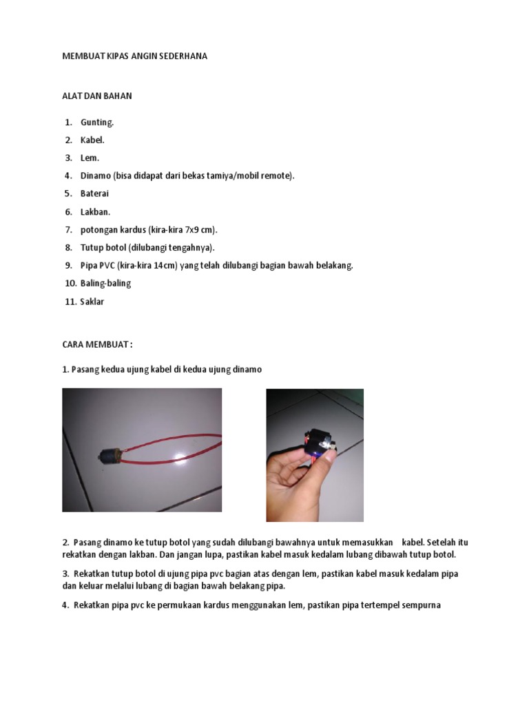 Cara Membuat Baling Baling Kipas Angin Dari Barang Bekas