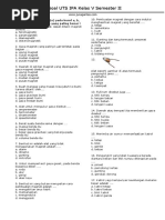 Soal UTS IPA Kelas 5 Semester 2