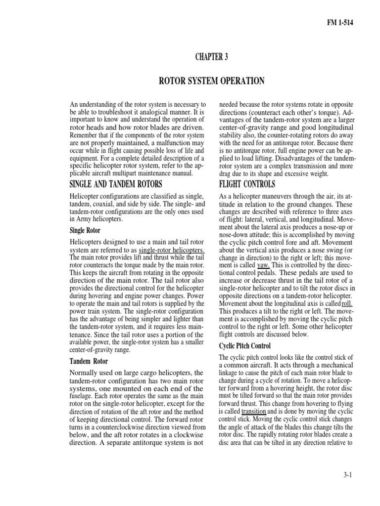 Ch3 Rotor System Operation PDF | PDF | Helicopter Rotor | Helicopter