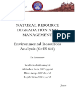 Natural Resource Degradation and Management Environmental Resources Analysis (Gees 622)