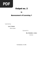 Output No. 2: in Assessment of Learning 1