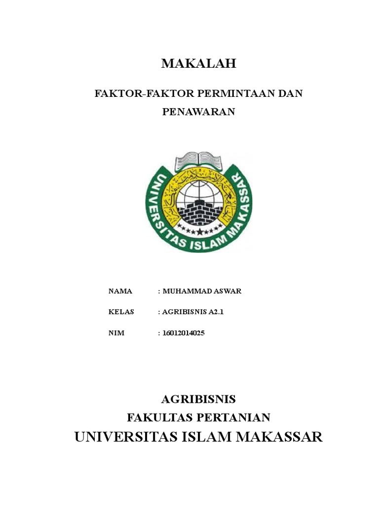 Makalah Ekonomi Permintaan Dan Penawaran