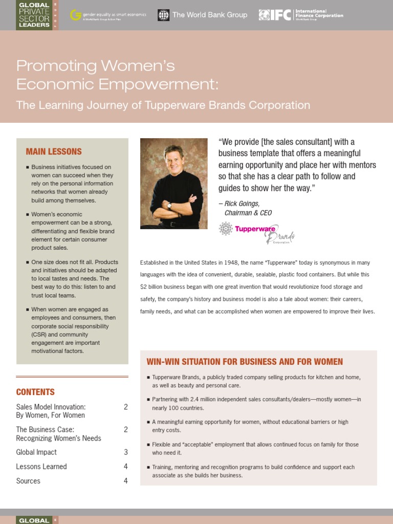 Tupperware's Empowerment Model for Women | PDF | Empowerment | Brand